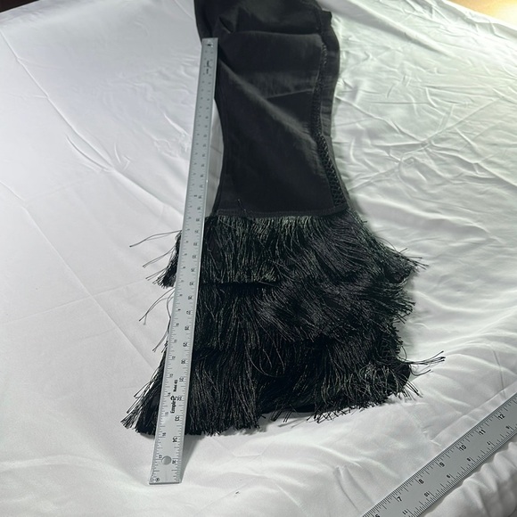 Black Flare Jeans with Dramatic Fringe - Picture 6 of 9